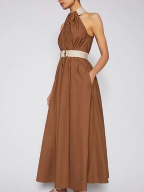 NWT [$600] Scanlan Theodore Cotton Strapping Maxi Dress Coconut. Sz. 8